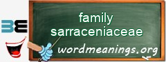WordMeaning blackboard for family sarraceniaceae